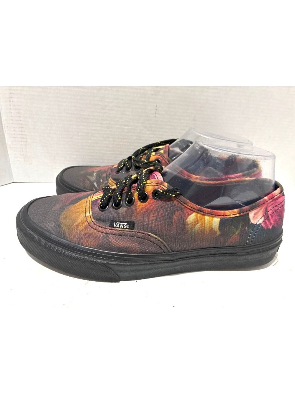 Vans Floral Canvas Low-Top Sneakers in Black, Orange, Yellow, Pink